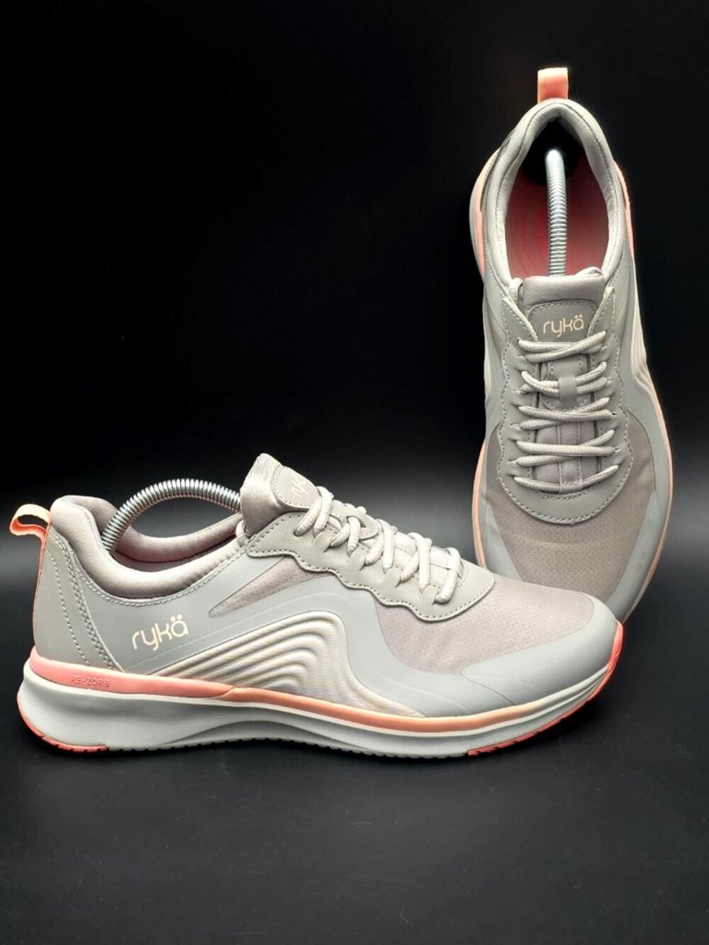 Ryka Majestic Gray and Vibrant Coral Walking Sneakers Women's Size 10 W
